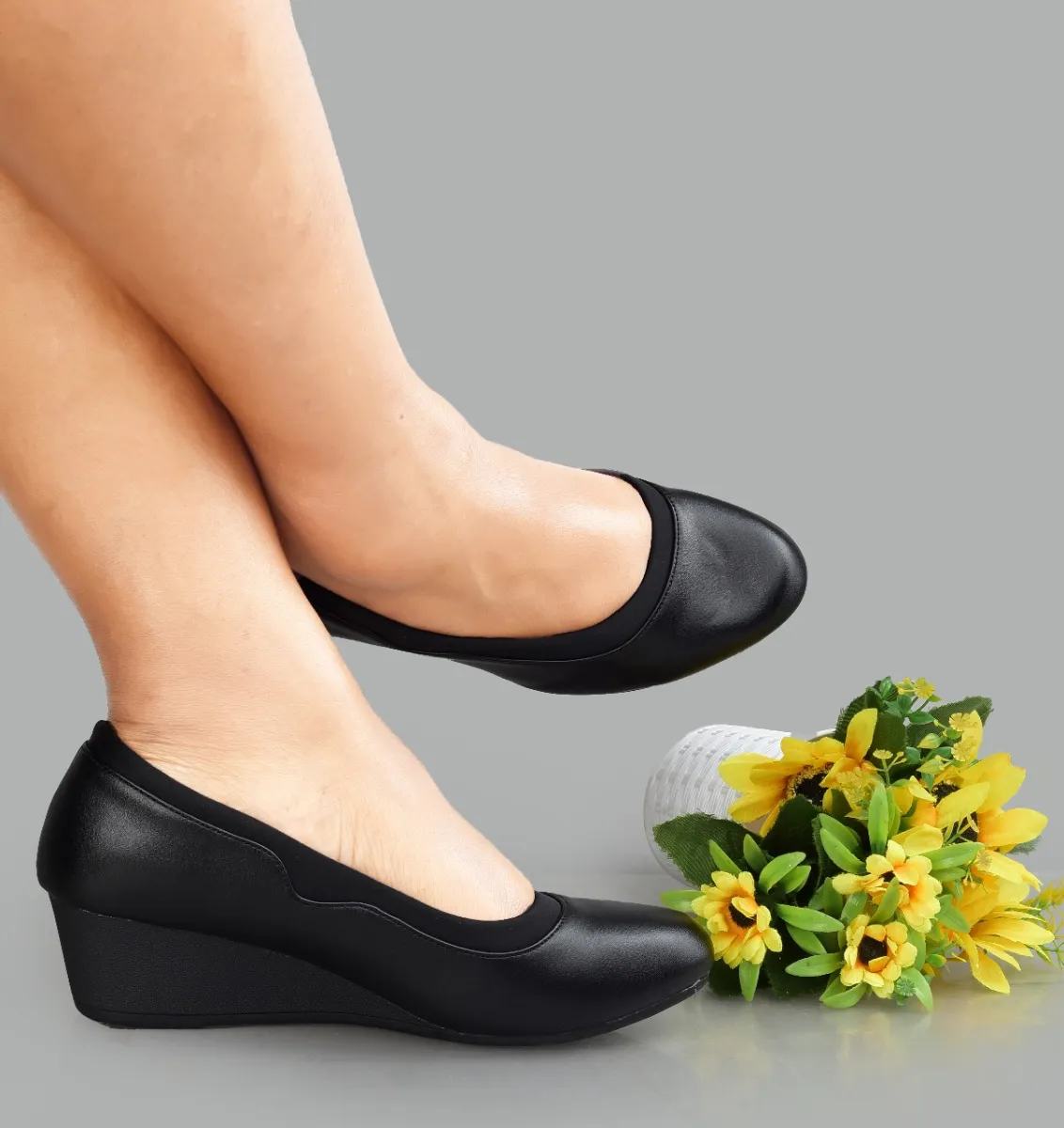 Black Wedge Loafers
