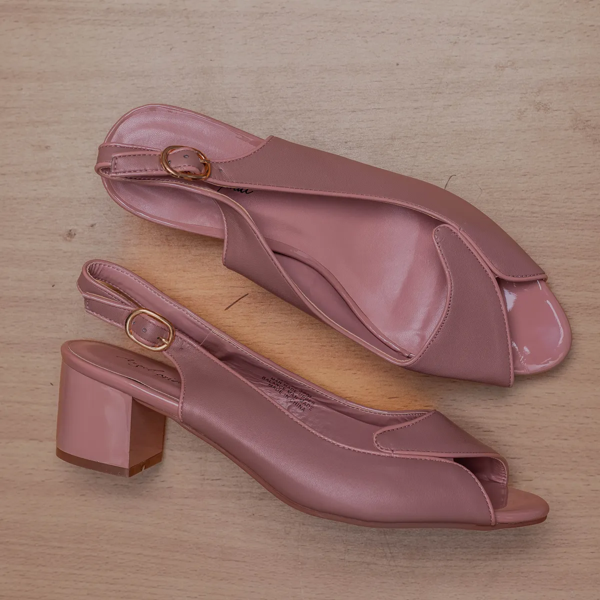 Dusty Pink Peep-Toe Slingbacks