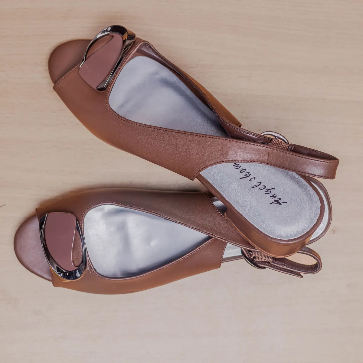 Mocha Peep-Toe Slingbacks