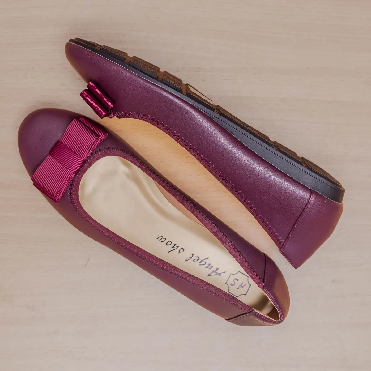 Plum Textured Bow Wedges